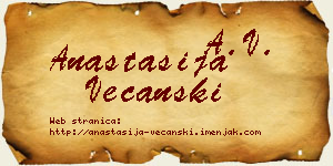 Anastasija Večanski vizit kartica